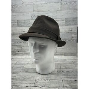VINTAGE CHAMP Brown Fedora Hat 13-4706-320  65% Wool Size 7 Excellent Condition!